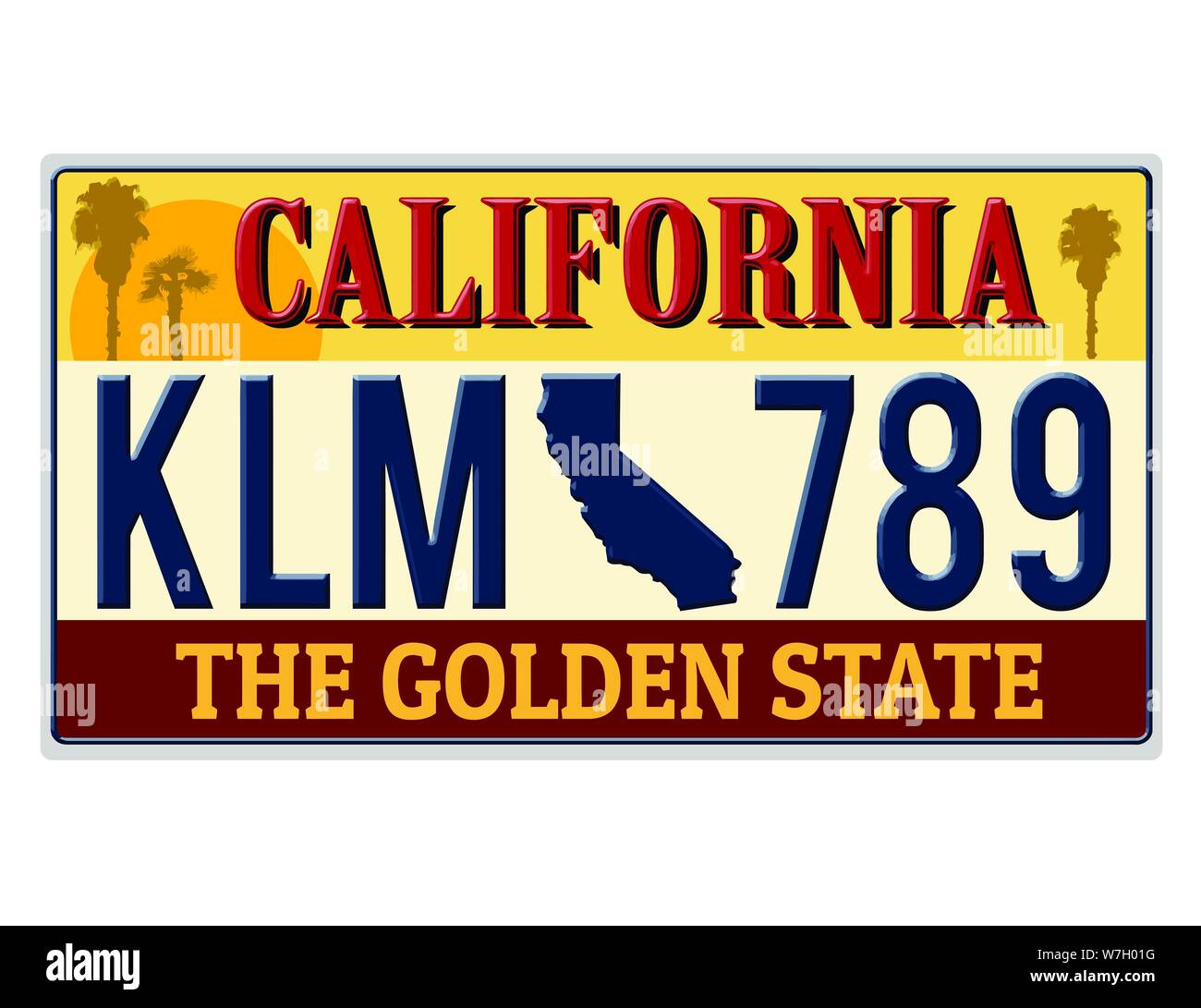 Une imitation de la plaque d'immatriculation de la Californie avec le texte écrit sur l'état d'or il fait le meilleur concept. Mots sur le fond le Golden State Illustration de Vecteur