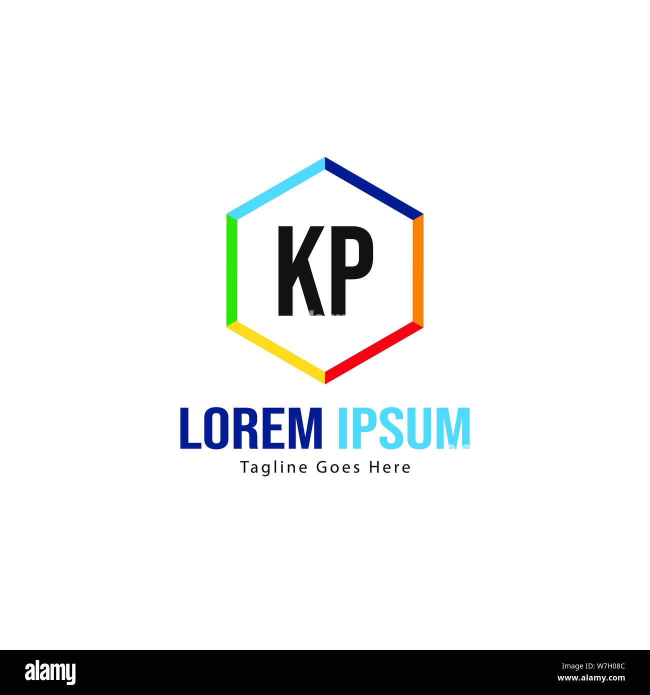 Modèle avec logo KP initiale du bâti moderne. Lettre KP minimaliste ...