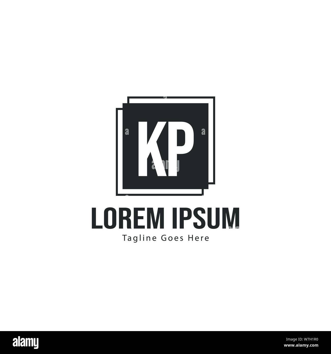 Modèle avec logo KP initiale du bâti moderne. Lettre KP minimaliste ...