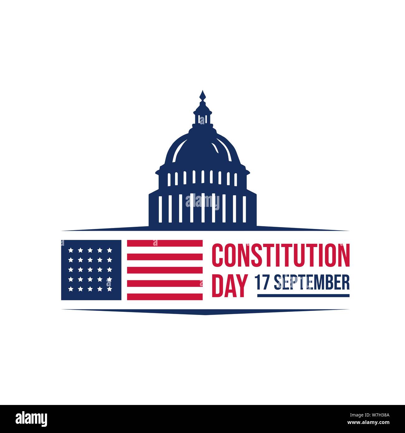 Le jour de la constitution américaine journée nationale d'Amérique badge logo vector isolé sur fond blanc Illustration de Vecteur
