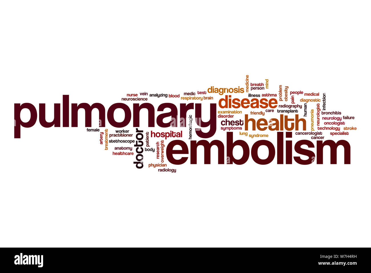 L'embolie pulmonaire nuage de mots Banque D'Images