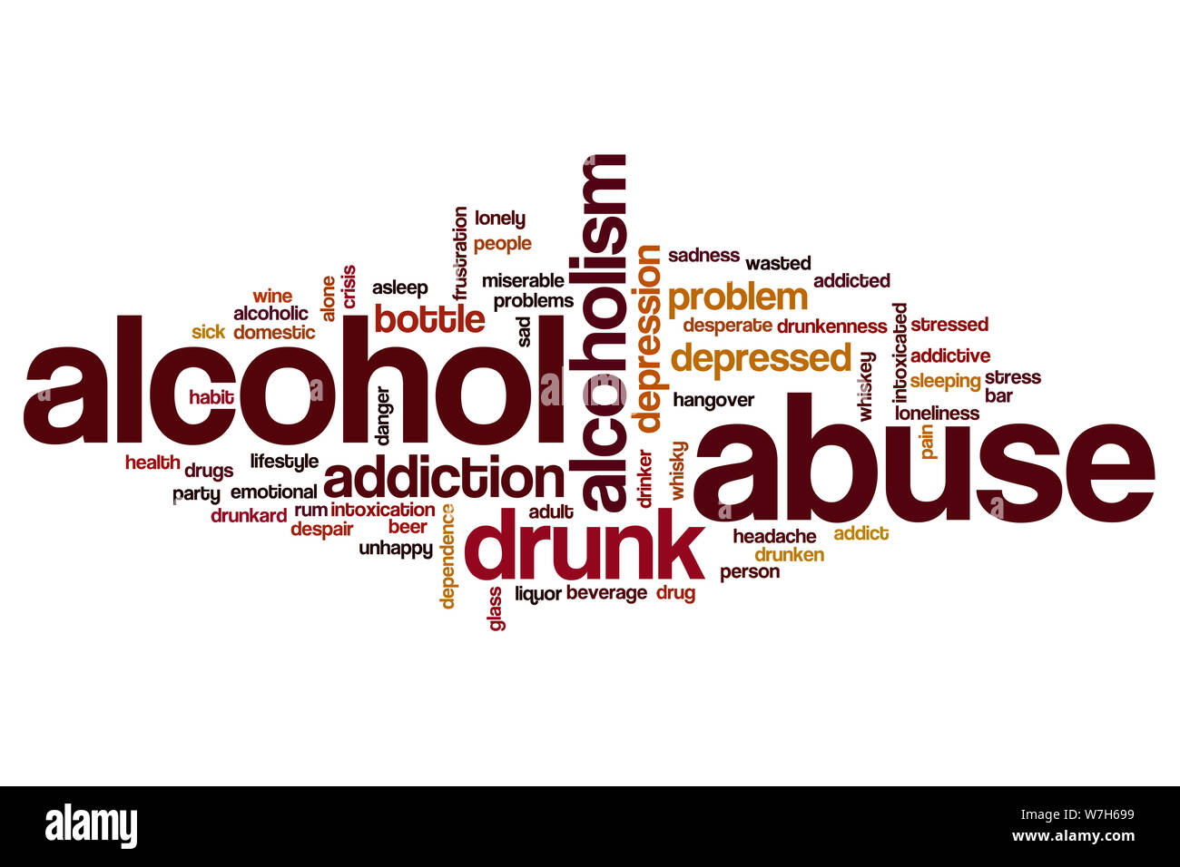 L'abus d'alcool mot concept cloud Banque D'Images