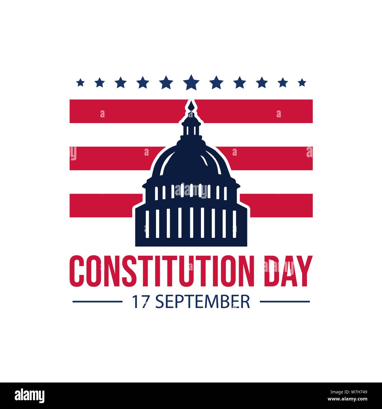 Le jour de la constitution américaine journée nationale d'Amérique badge logo vector isolé sur fond blanc Illustration de Vecteur