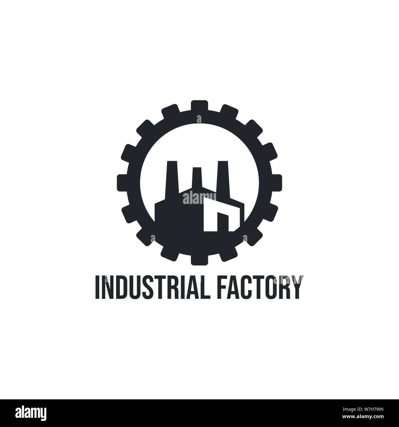 Bâtiment de l'usine industrielle télévision logo design illustration modèle vectoriel Illustration de Vecteur