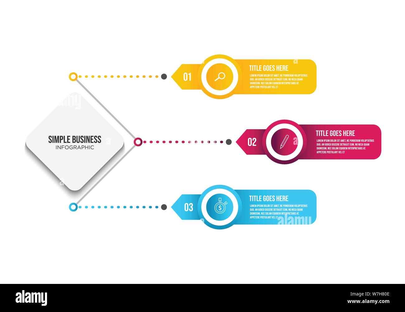 La visualisation de données d'affaires. Tableau du processus. Résumé des éléments du schéma graphique, avec des étapes, des options, des pièces ou des processus Illustration de Vecteur
