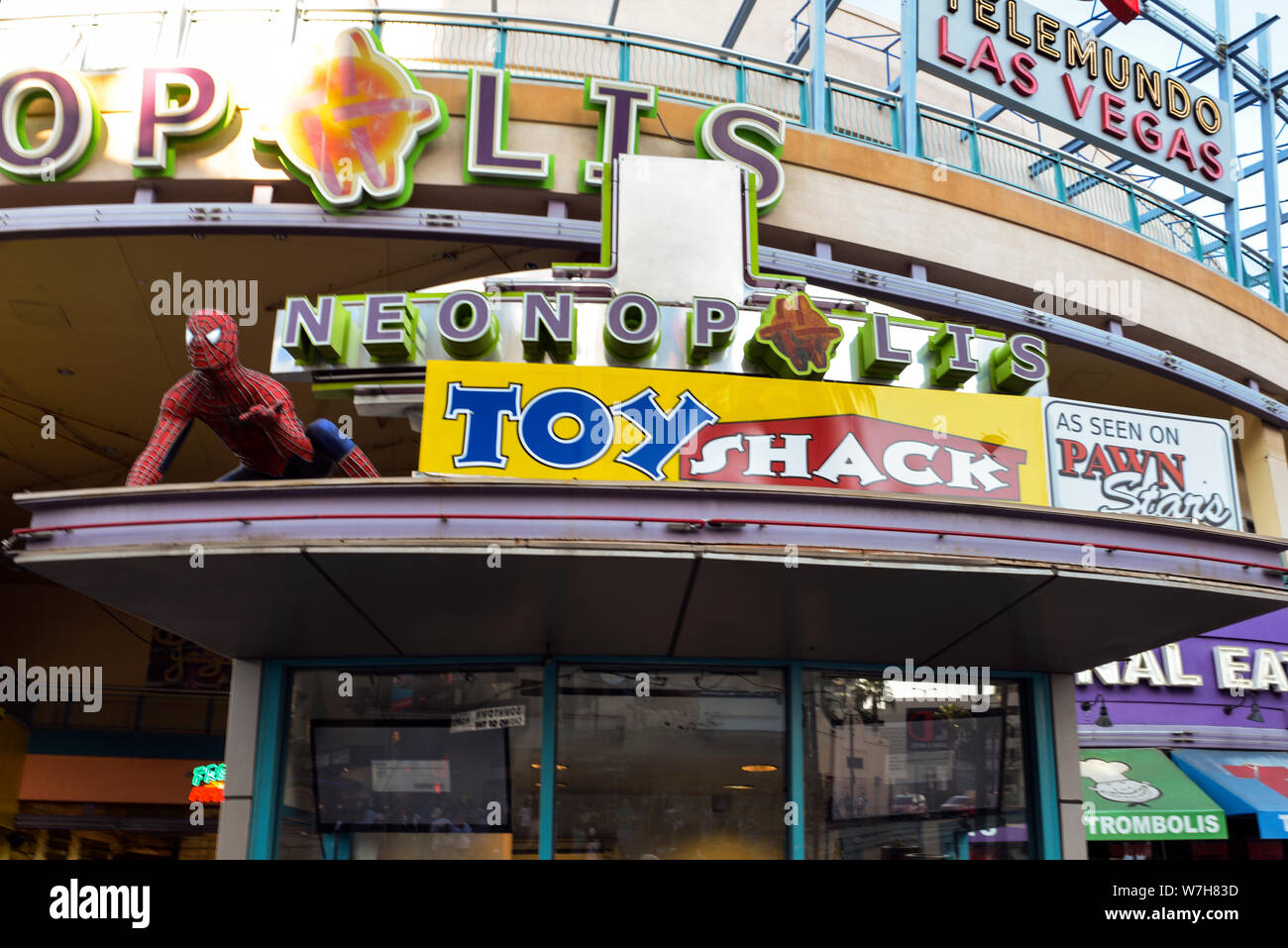 La c signer dans la Neonopolis mall sur Fremont Street, Las Vegas. Banque D'Images