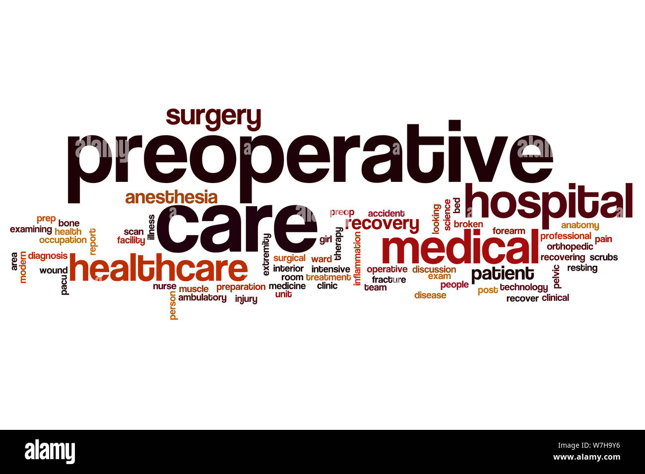 Soins préopératoires mot concept cloud Banque D'Images