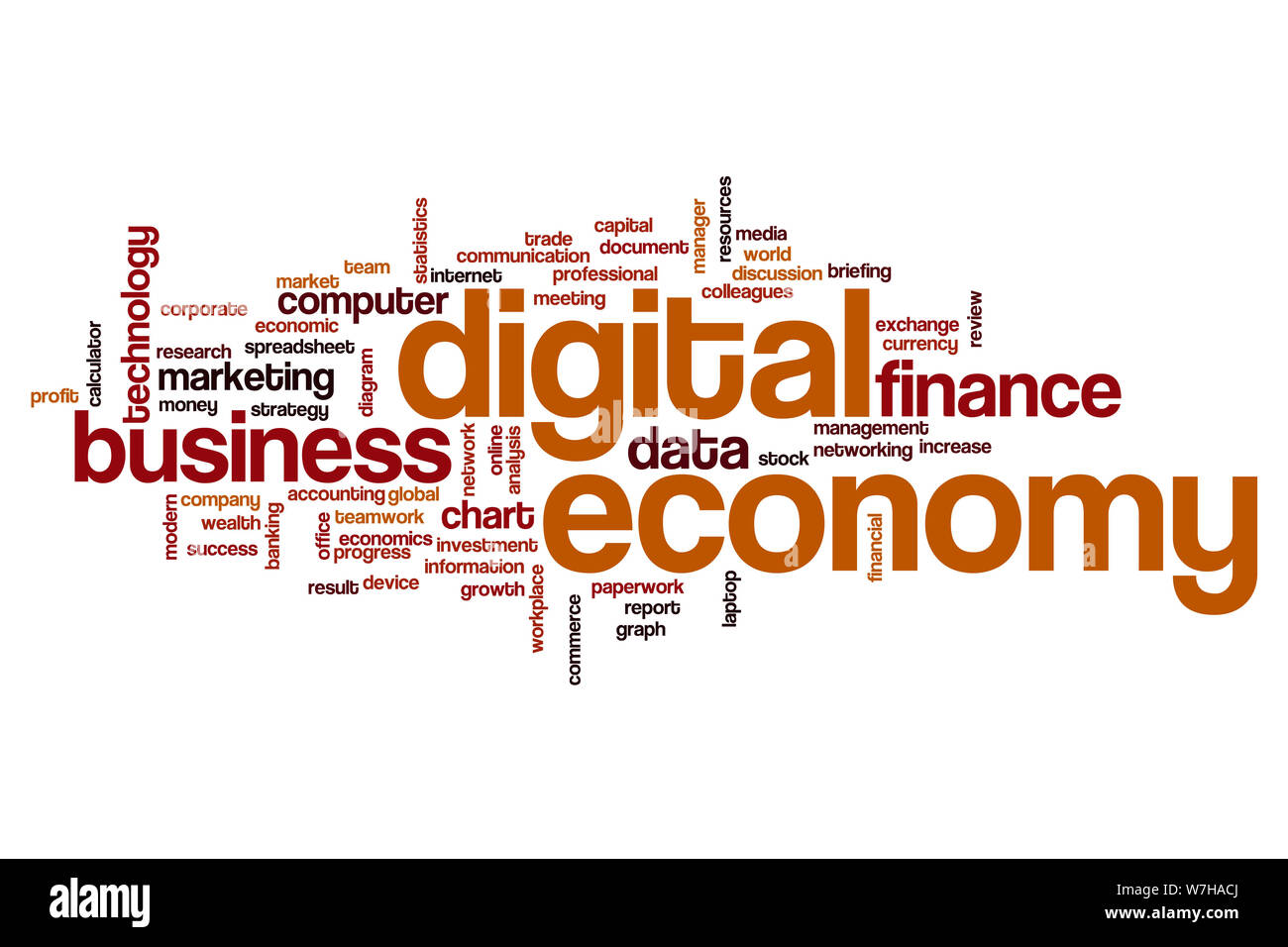 Économie numérique mot concept cloud Banque D'Images