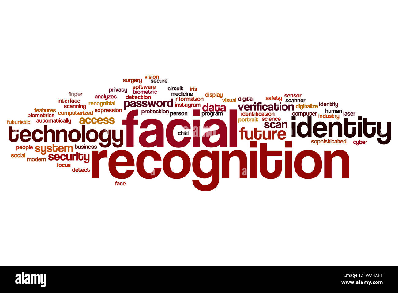 Mot de reconnaissance faciale concept cloud Banque D'Images