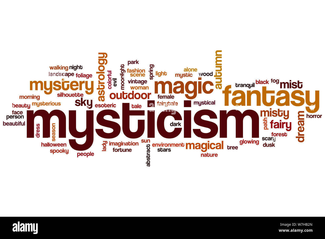 Mot mysticisme concept cloud Banque D'Images