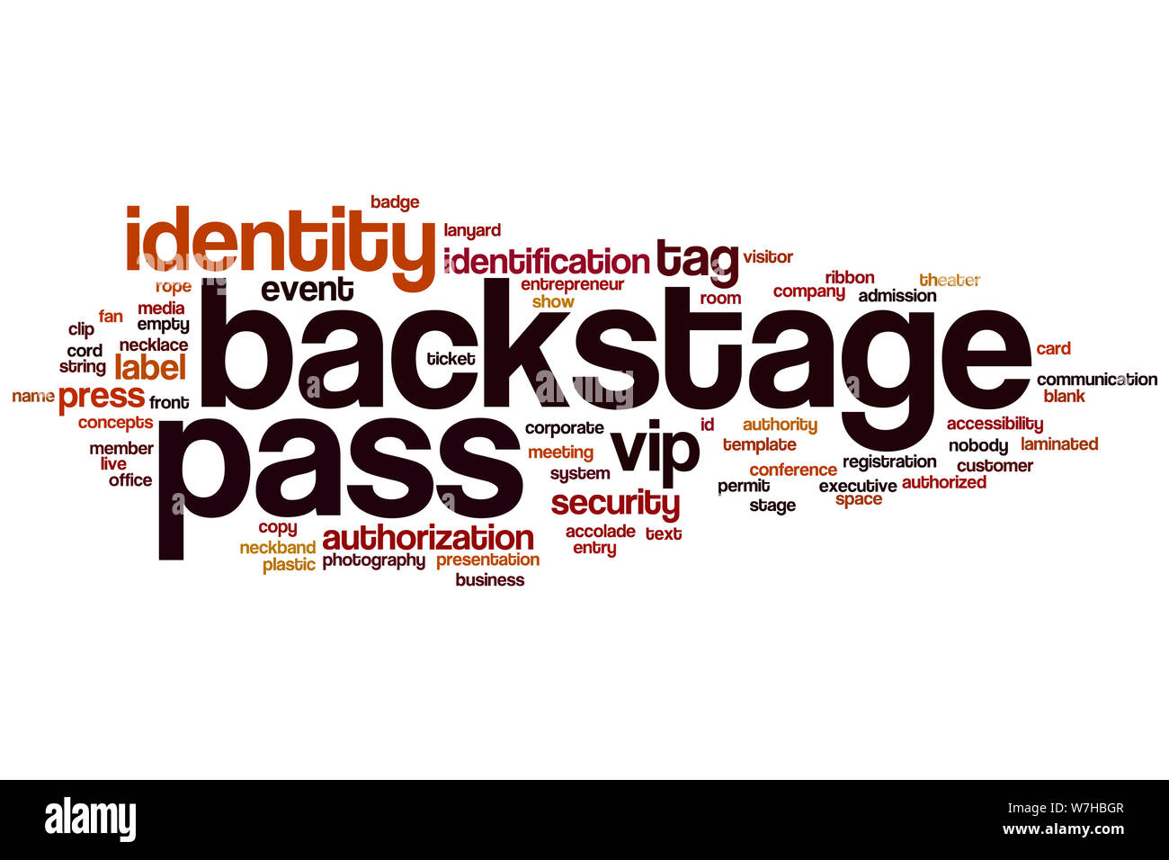 Backstage Pass mot concept cloud Banque D'Images