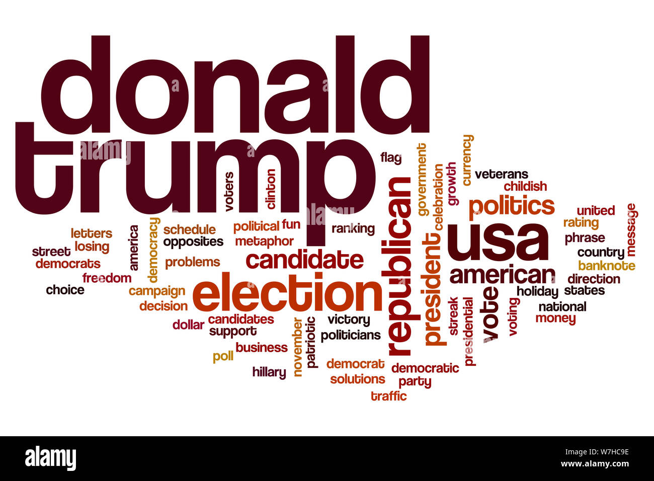 Donald Trump mot concept cloud Banque D'Images