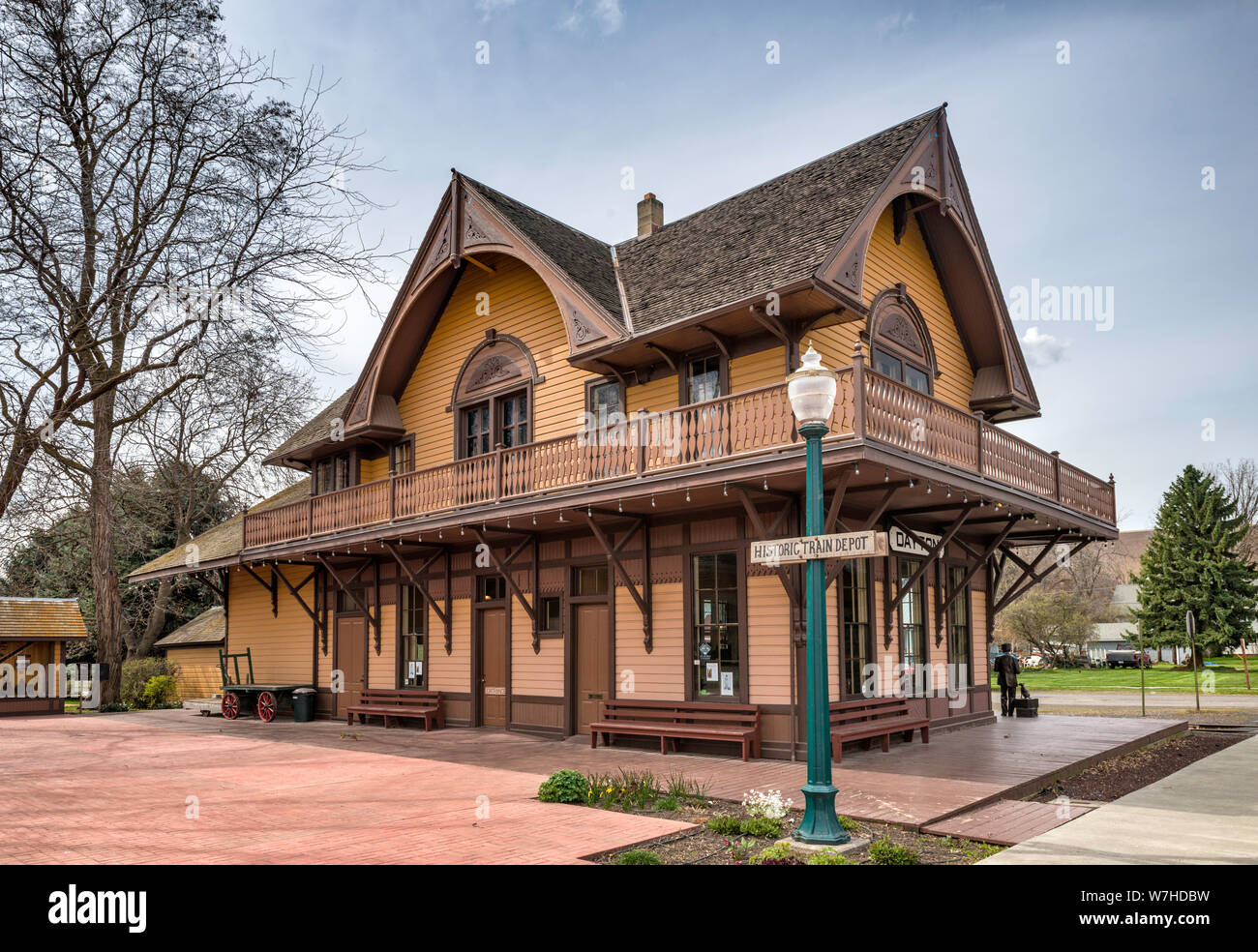 Historique Union Pacific Depot, 1881, musée maintenant, à Dayton, plateau de Columbia, Washington, USA Banque D'Images