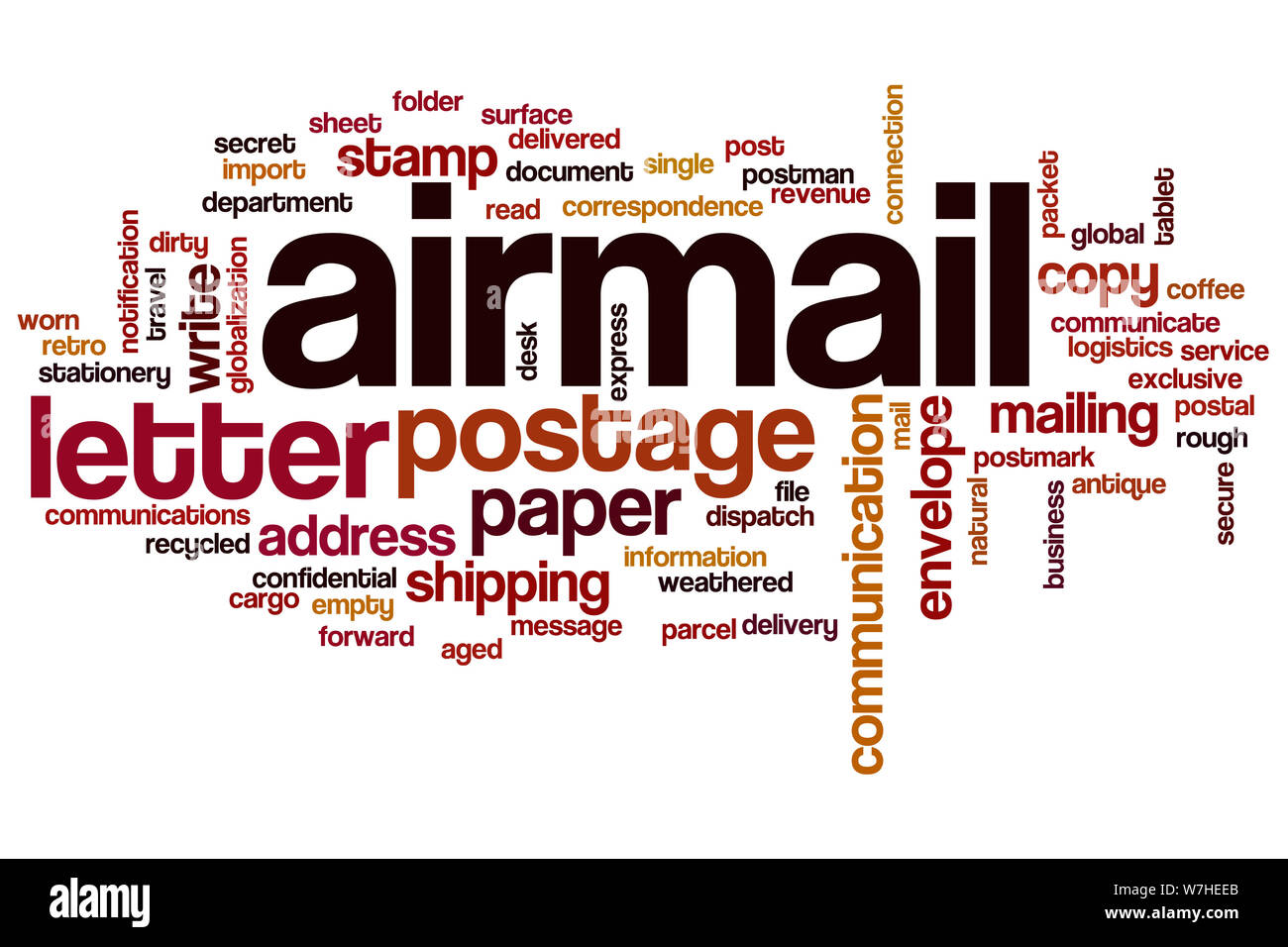 Airmail mot concept cloud Banque D'Images