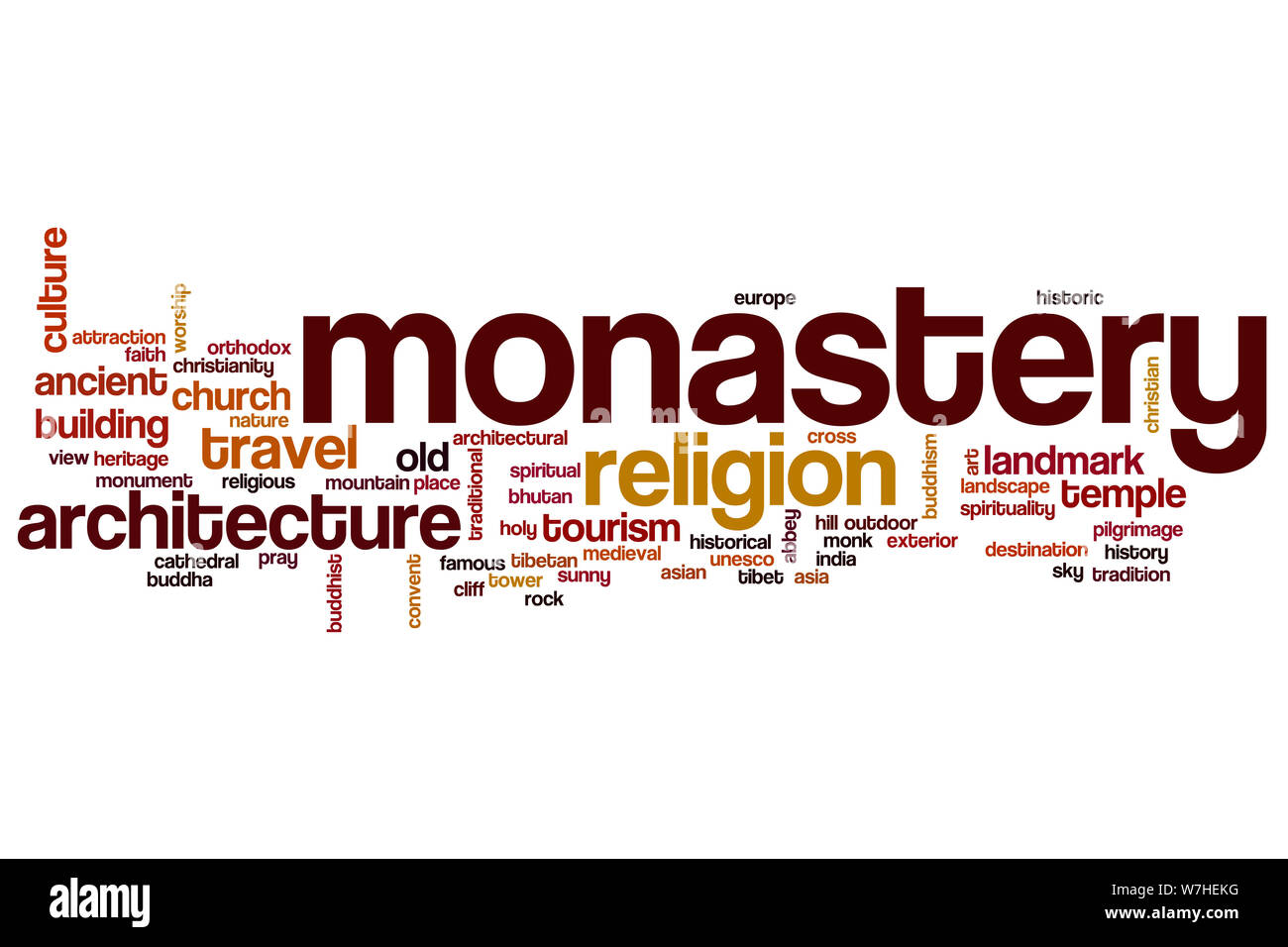 Mot monastère concept cloud Banque D'Images