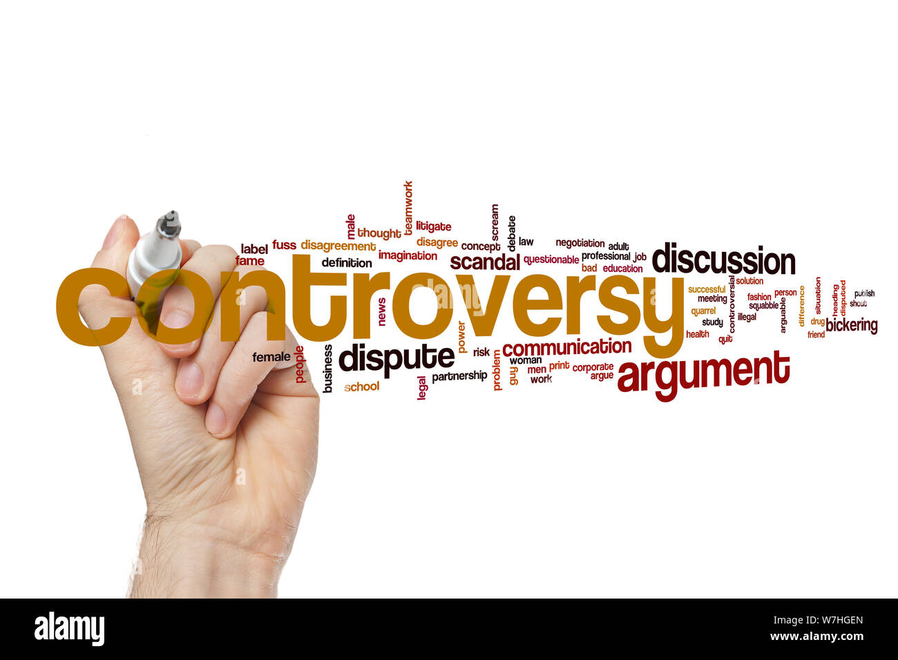 Controverse Nuage de mots Banque D'Images