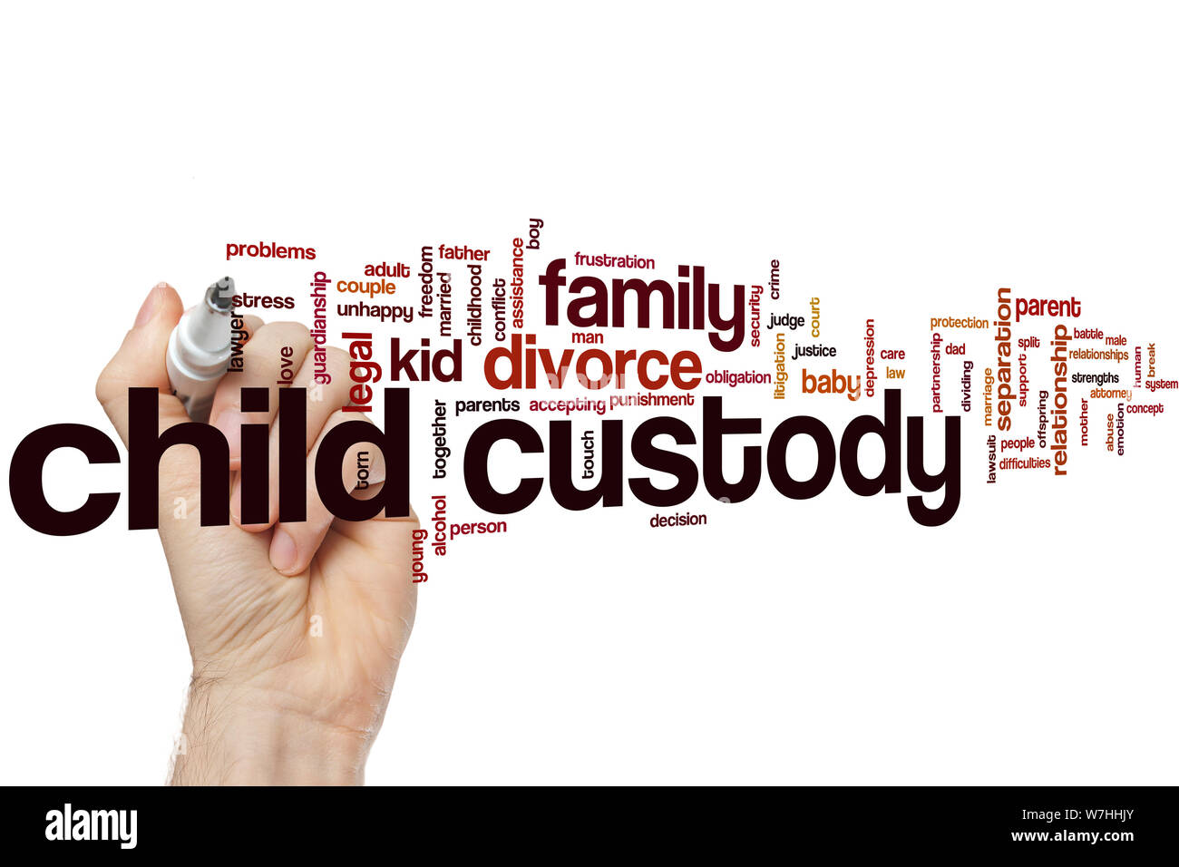 Garde enfant nuage de mots Banque D'Images