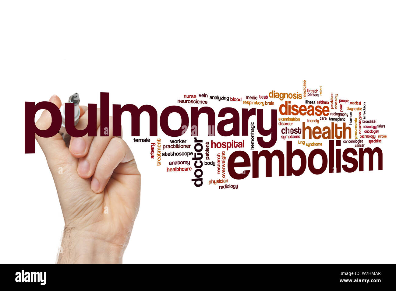 L'embolie pulmonaire nuage de mots Banque D'Images