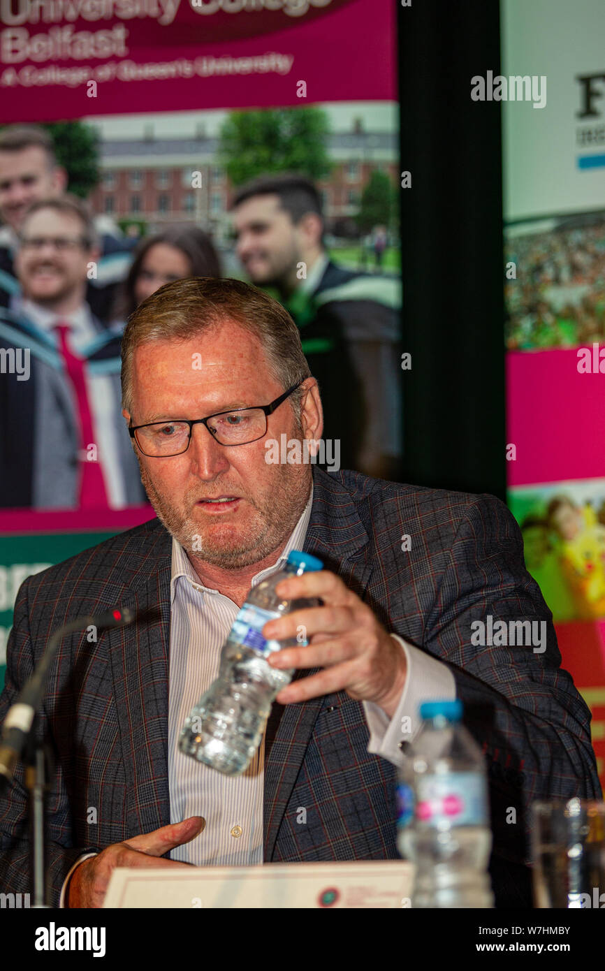 6 août 2019, St Mary's College de Belfast. Doug Beattie UUP. était l'une des principales figures du leadership des partis politiques sur l'île d'Irlande qui ont présenté leurs vues sur les questions d'actualité comme Brexit et la frontière poll Banque D'Images