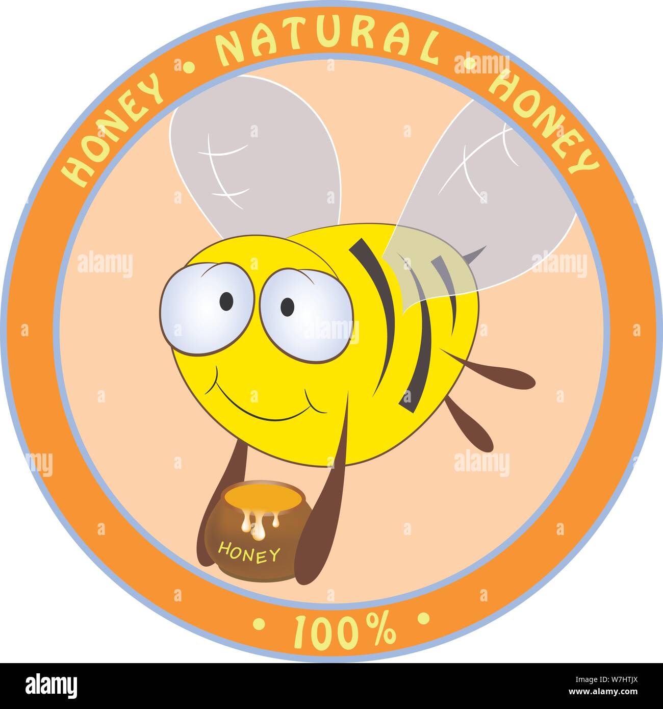 Abeille et miel. vector illustration. Illustration de Vecteur