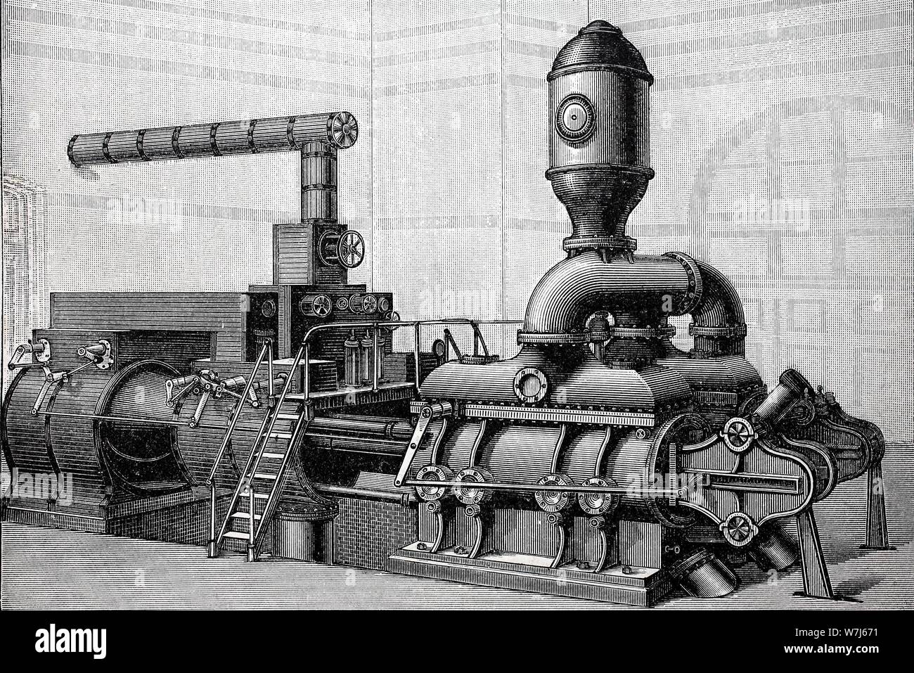 Pompe à eau pour l'alimentation en eau potable de 1880, woodcut, Angleterre historique Banque D'Images