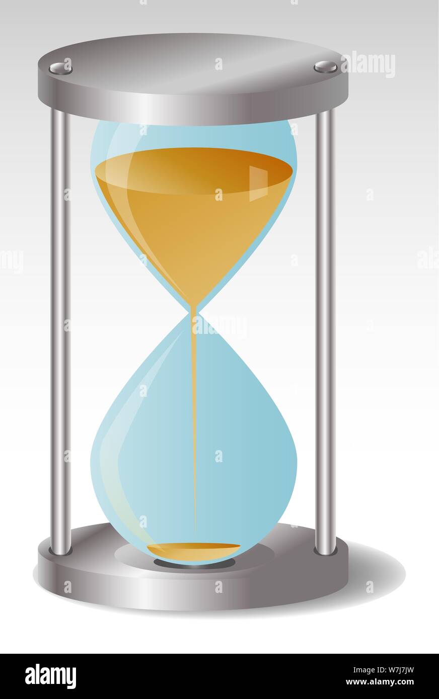Sablier de verre avec metal hats, le sable commence à couler Illustration de Vecteur