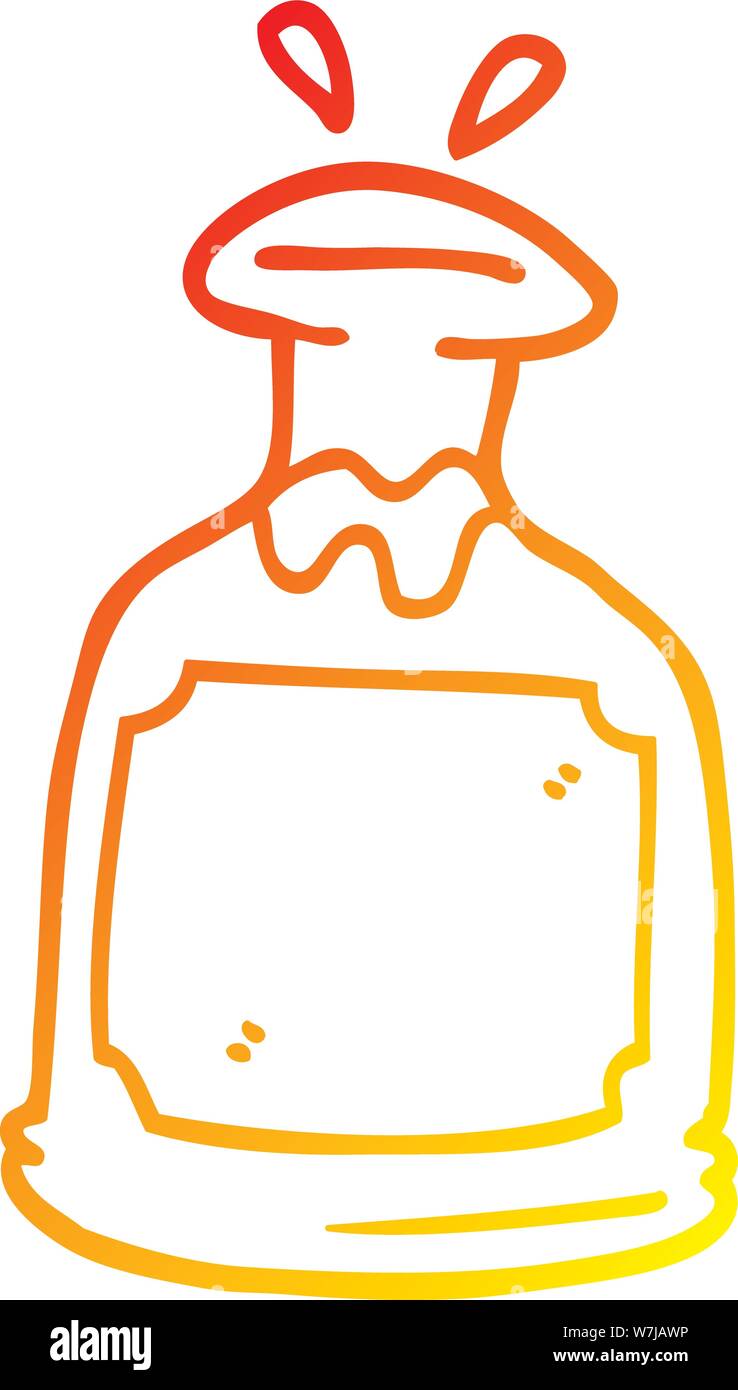 Ligne de gradient chaud dessin d'une caricature décanteur en verre Illustration de Vecteur