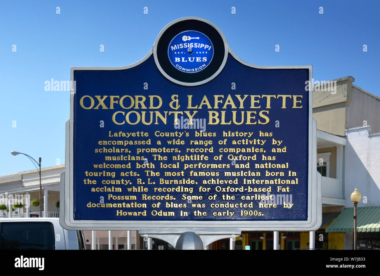 L'Oxford & Lafayette comté Blues, sur la place du palais de justice à Oxford, MS Banque D'Images