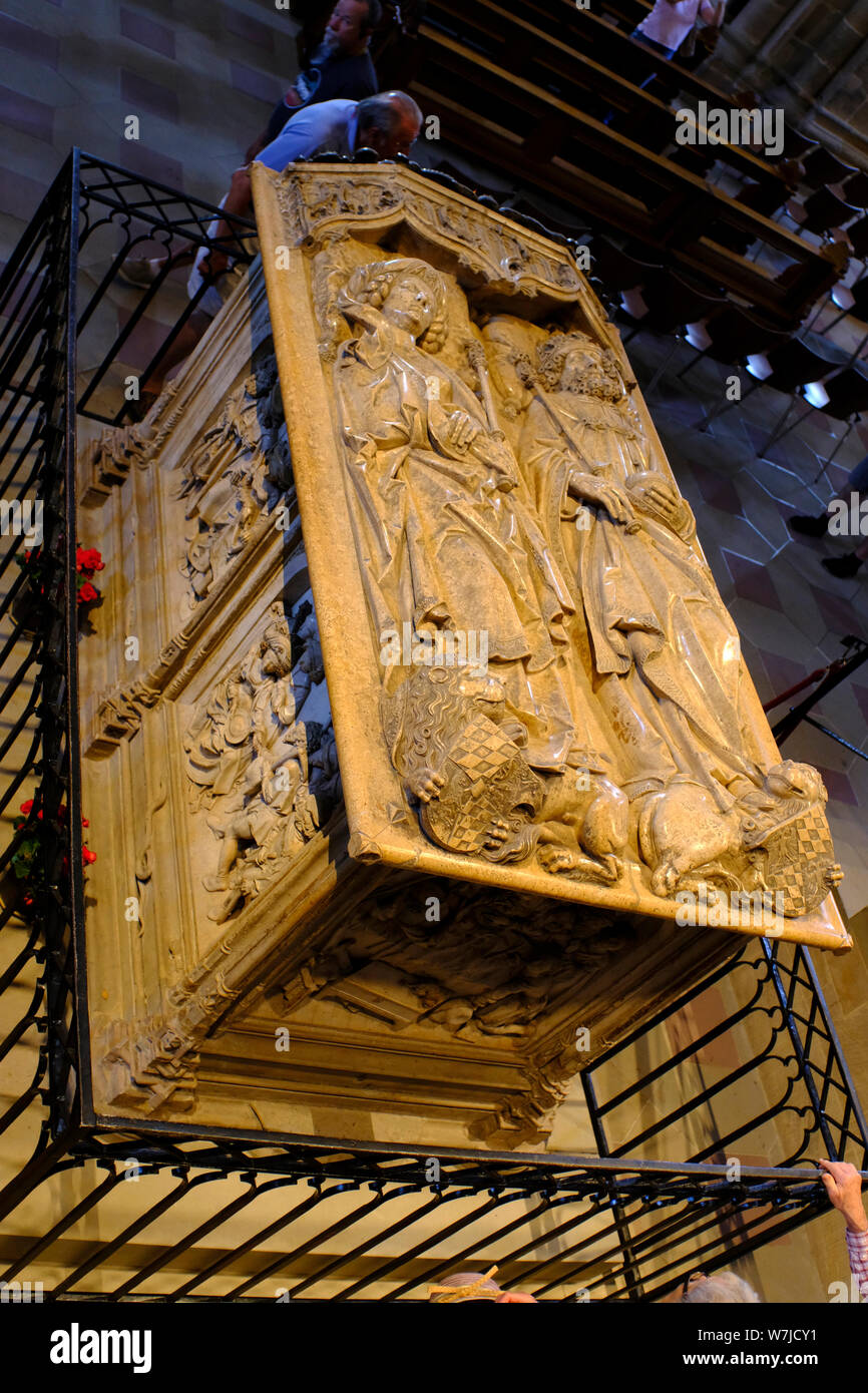 L'empereur Henri II et l'Impératrice Cunigunde dans la tombe de la Cathédrale de Bamberg, Bamberg, Allemagne Banque D'Images