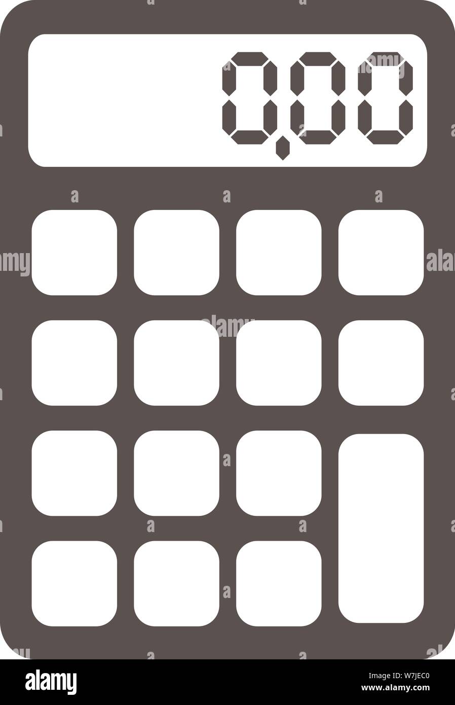 Noir et blanc plat simple icône calculette vector illustration Illustration de Vecteur