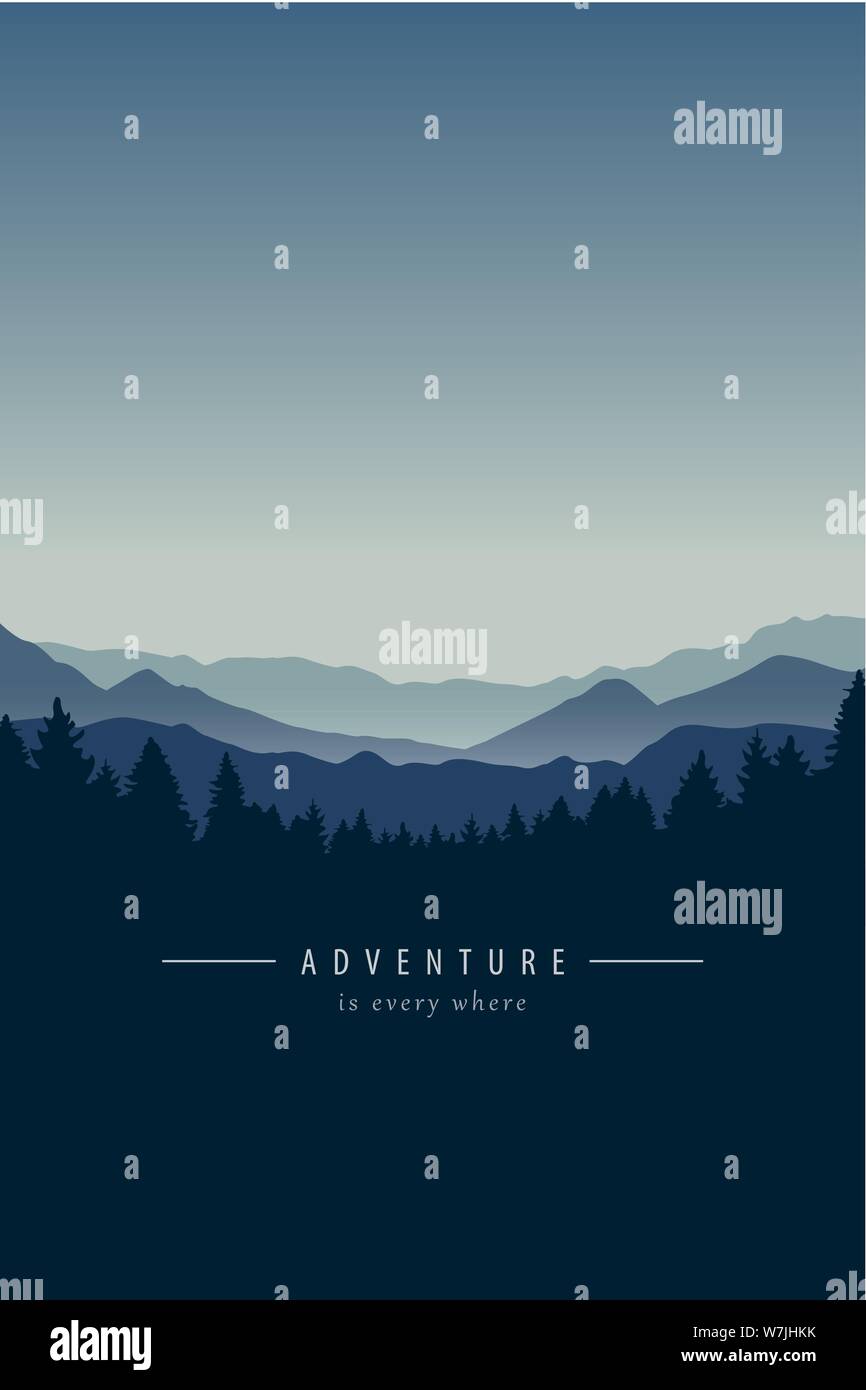 Blue Mountain aventure fond paysage illustration vecteur EPS10 Illustration de Vecteur