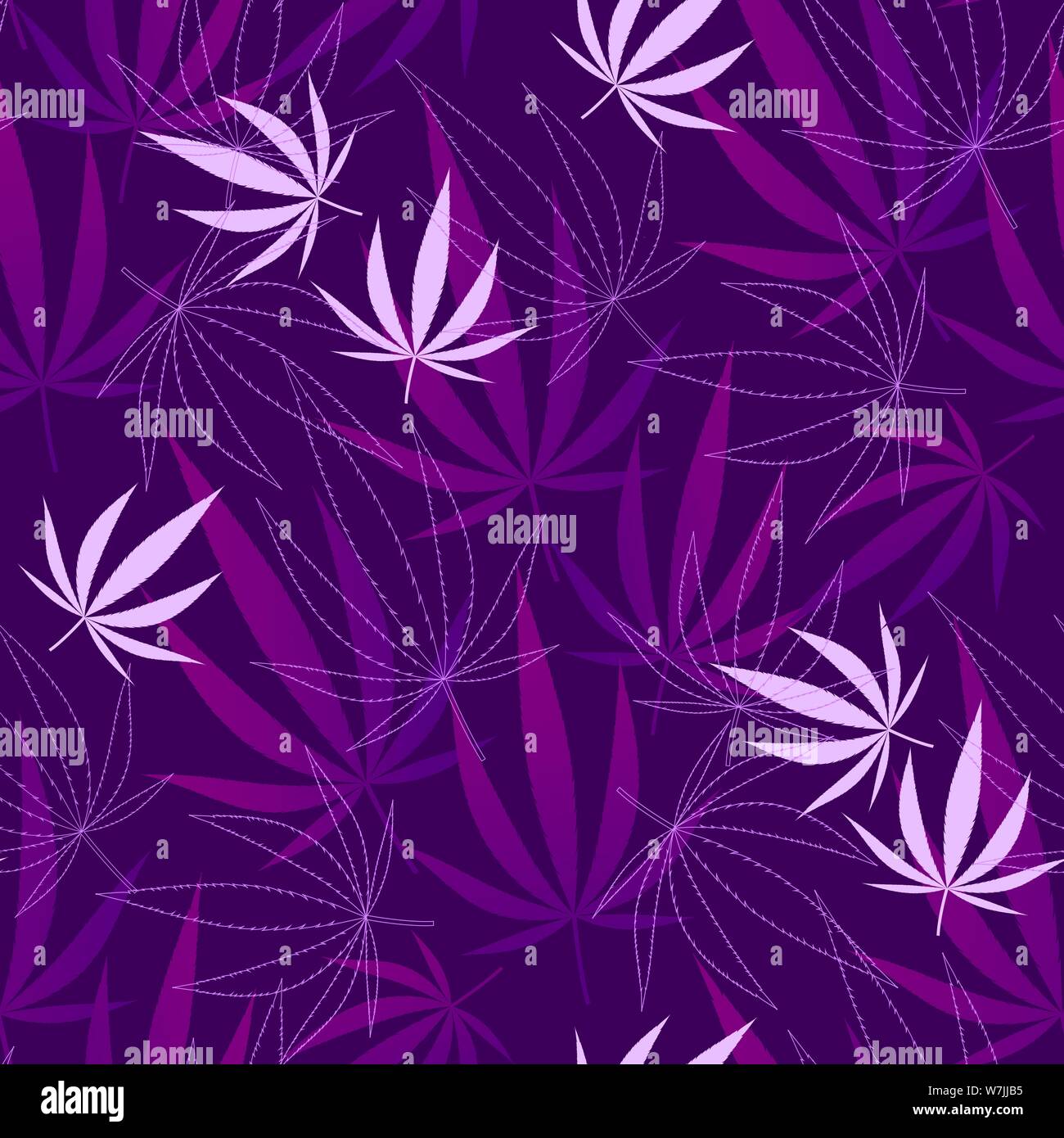 Modèle transparent avec des feuilles de chanvre. Illustration vectorielle Stock. Illustration de Vecteur