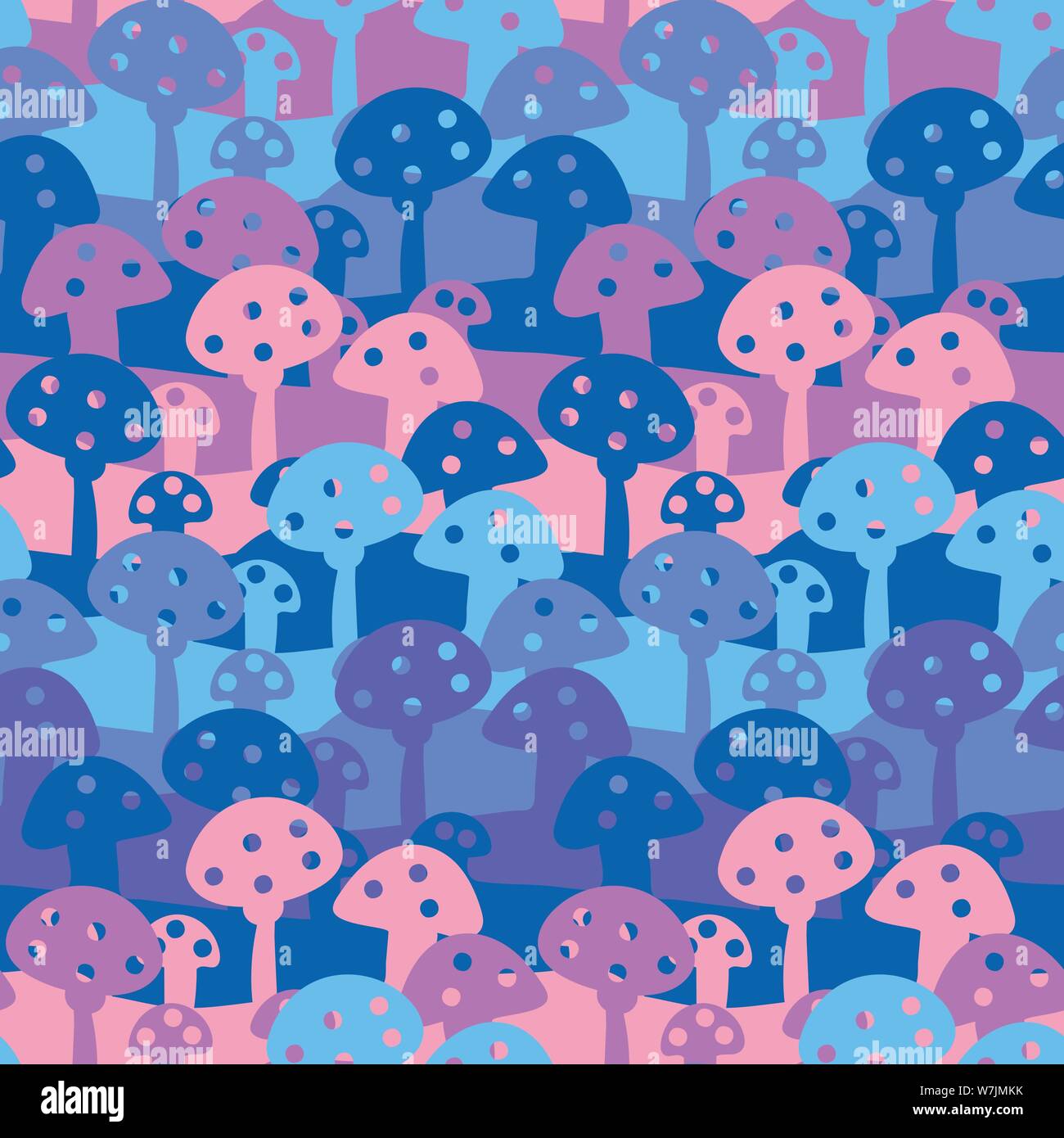 Modèle vectoriel continu avec rose bleu et violet toadstools Illustration de Vecteur