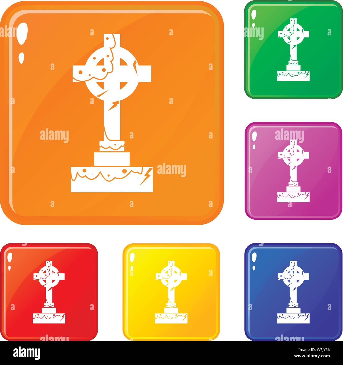 Croix celtique irlandaise icons set vector color Illustration de Vecteur