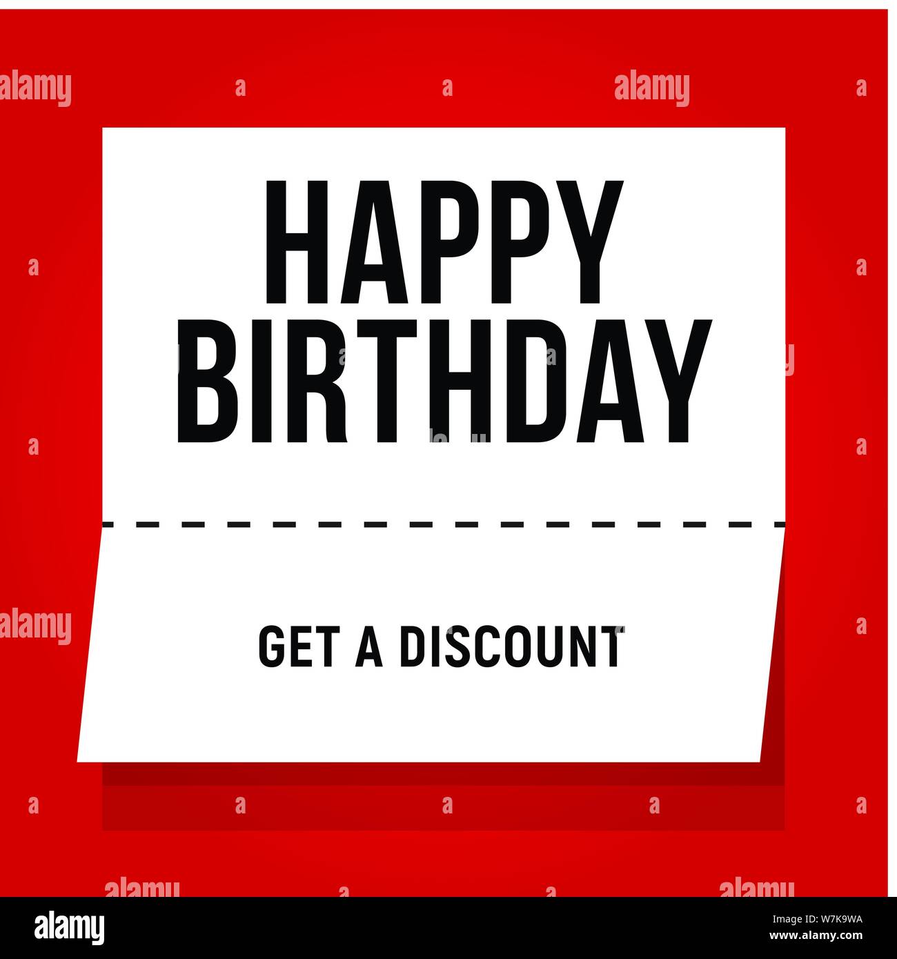 Une découpe à l'annonce, web bannière blanche sur fond rouge. Vector illustration. Illustration de Vecteur