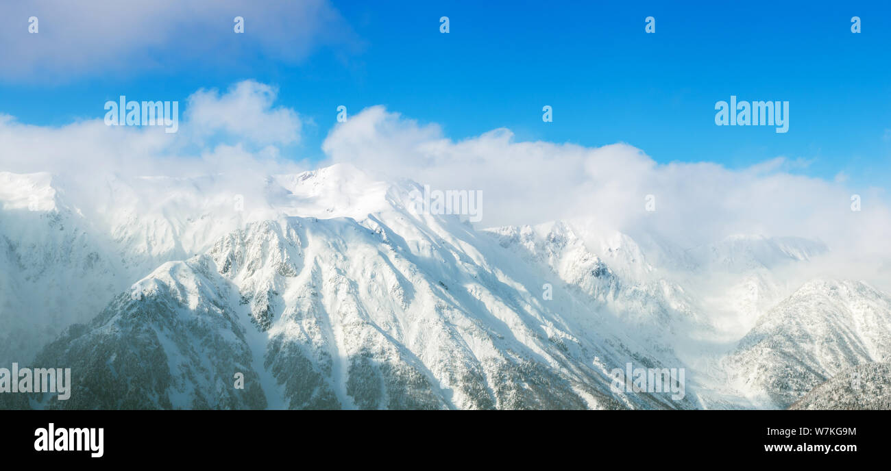 Gamme de montagne paysage de montagne à shinhotaka Hotaka, Japon Alpes en hiver Banque D'Images