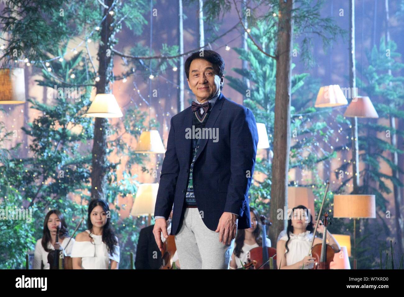 Kungfu Hong Kong star Jackie Chan est photographié à la fusillade de l'emplacement de son nouveau MV à Taipei, Taiwan, 28 août 2017. Banque D'Images