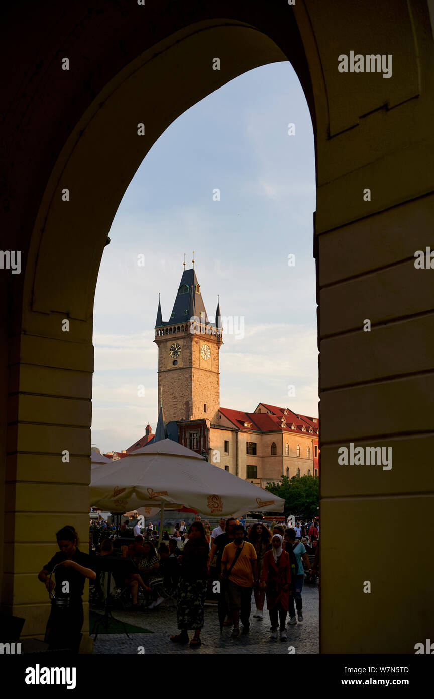 Prague République tchèque. La vieille ville située sur la place de la Vieille Ville Banque D'Images