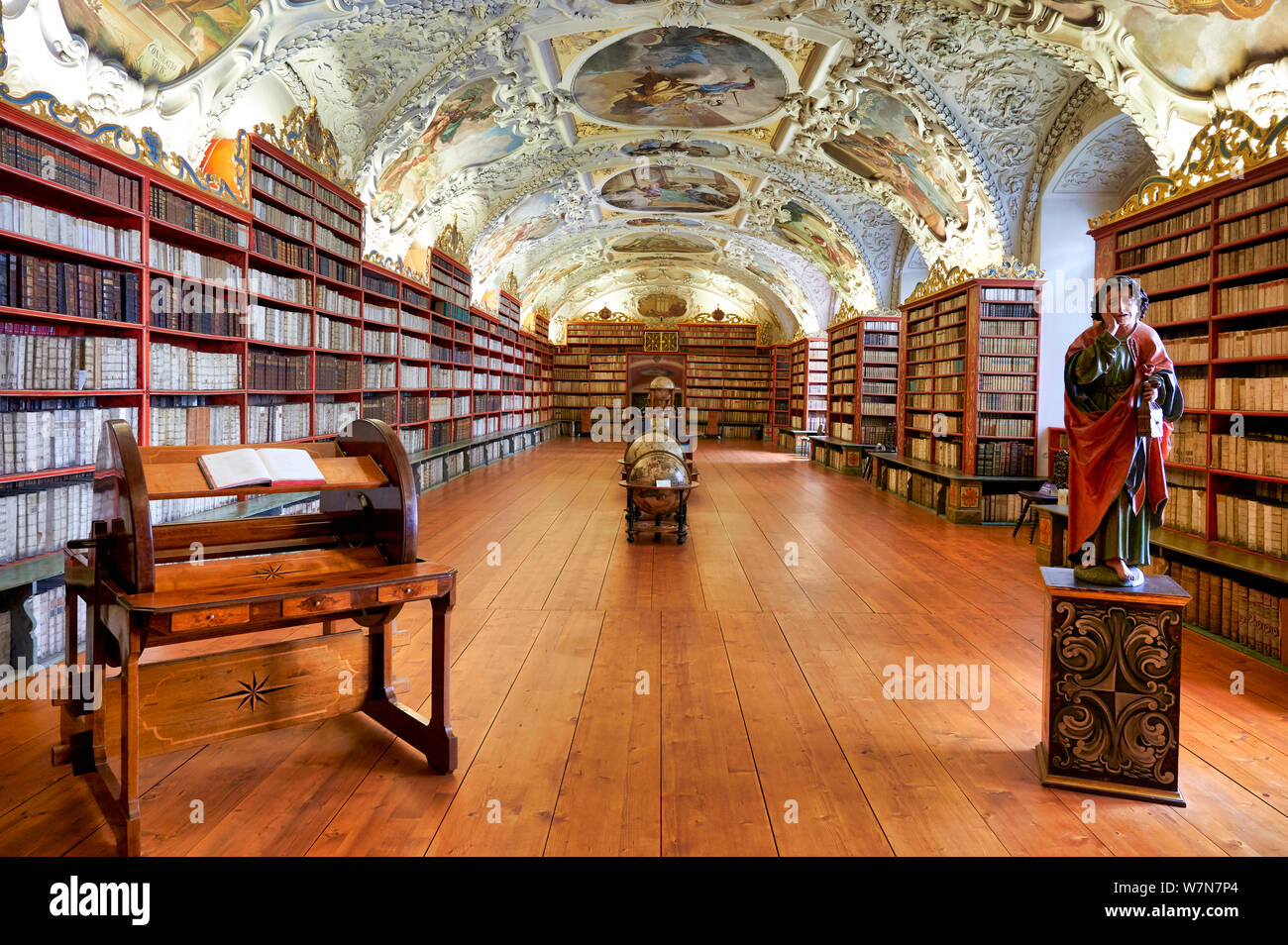Prague République tchèque. L'ancienne bibliothèque au monastère de Strahov Banque D'Images