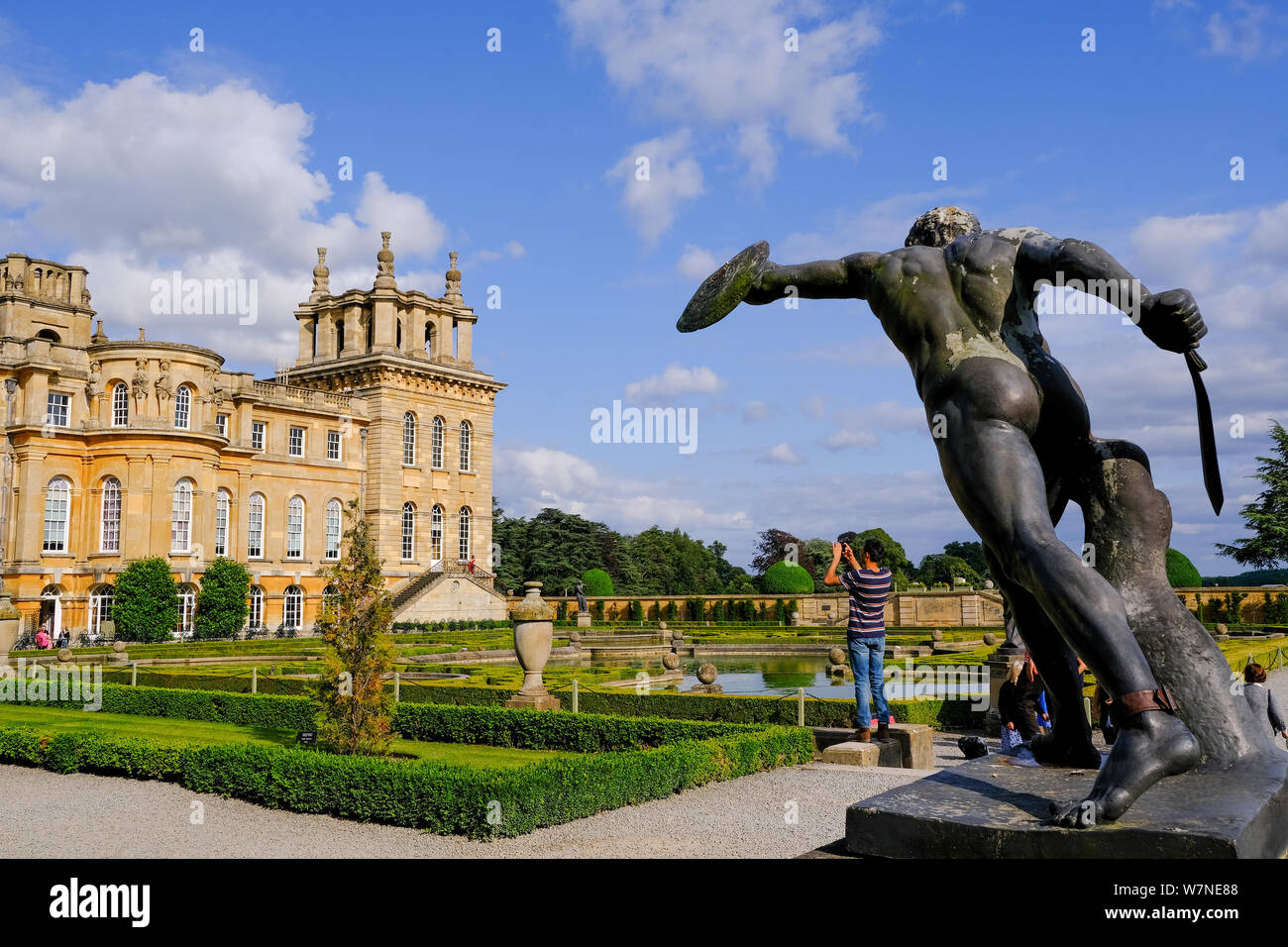 Les jardins formels à Blenheim Palace dans l'Oxfordshire Banque D'Images