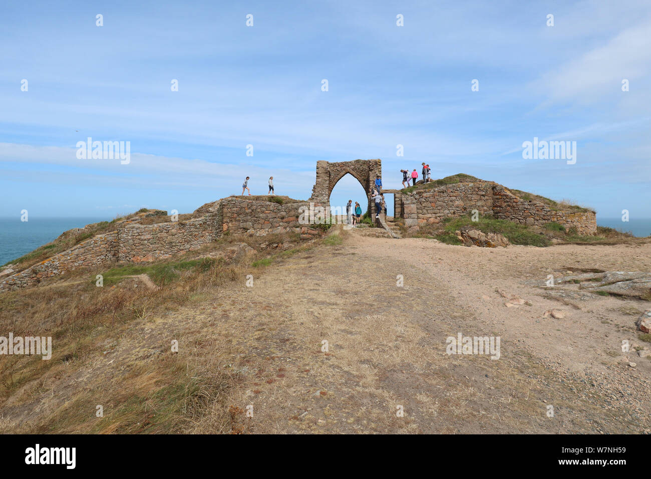 Grosnez Castle, Jersey, Channel Islands, Royaume-Uni, le 05 août 2019, photo de Richard Goldschmidt Banque D'Images Grosnez Castle, Jersey, Channel Islands, Royaume-Uni, le 05 août 2019, photo de Richard Goldschmidt Banque D'Images