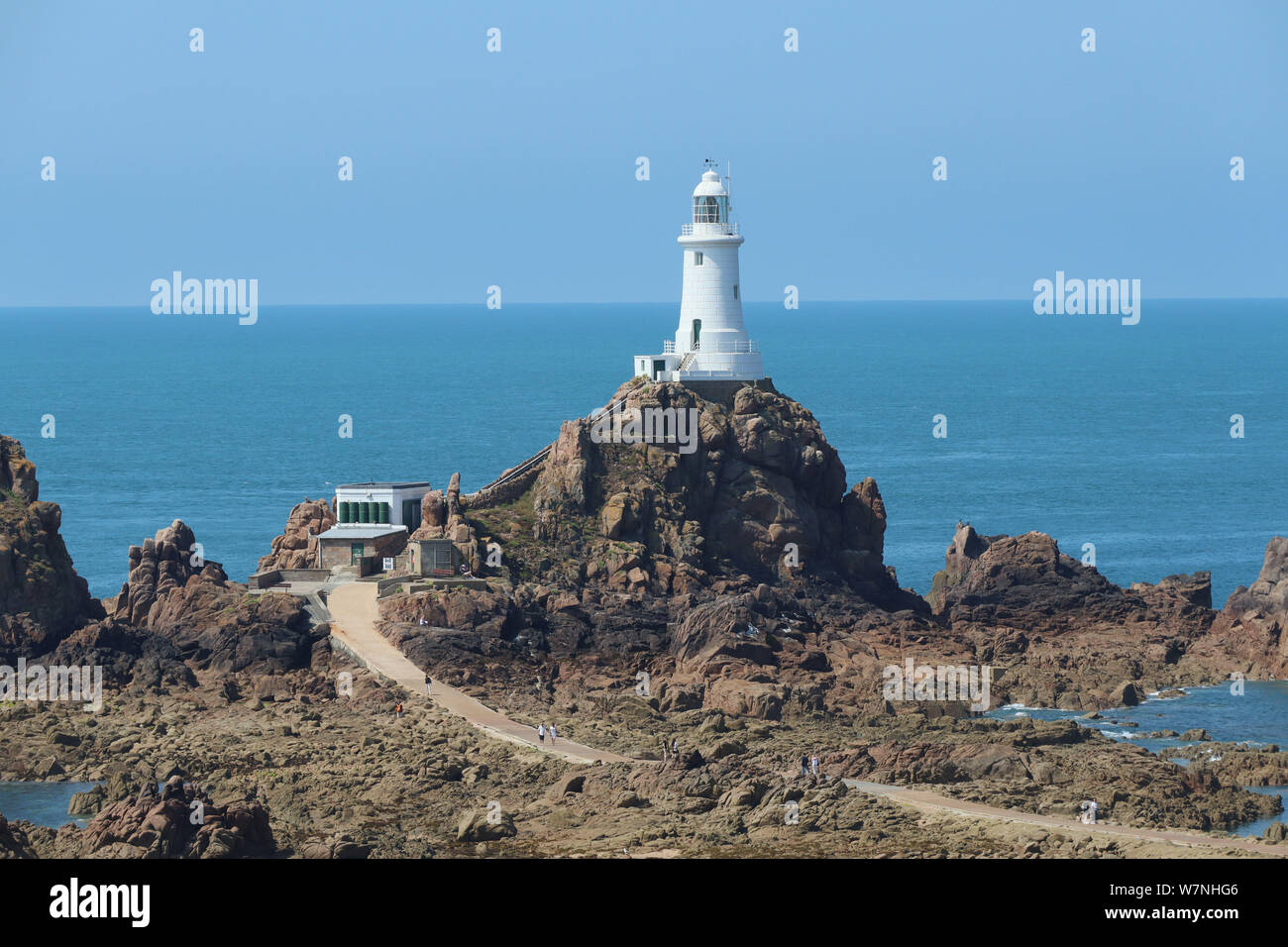 La Corbiere Lighthouse, Jersey, Channel Islands, Royaume-Uni, le 02 août 2019, photo de Richard Goldschmidt Banque D'Images La Corbiere Lighthouse, Jersey, Channel Islands, Royaume-Uni, le 02 août 2019, photo de Richard Goldschmidt Banque D'Images