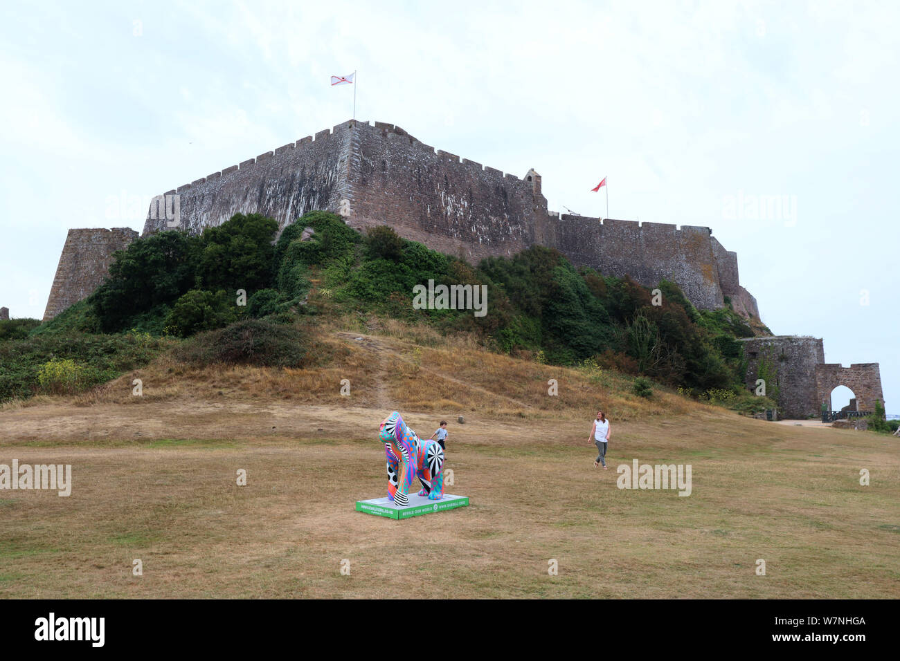 Château Mont Orgueil, Jersey, Channel Islands, Royaume-Uni, le 04 août 2019, photo de Richard Goldschmidt Banque D'Images Château Mont Orgueil, Jersey, Channel Islands, Royaume-Uni, le 04 août 2019, photo de Richard Goldschmidt Banque D'Images