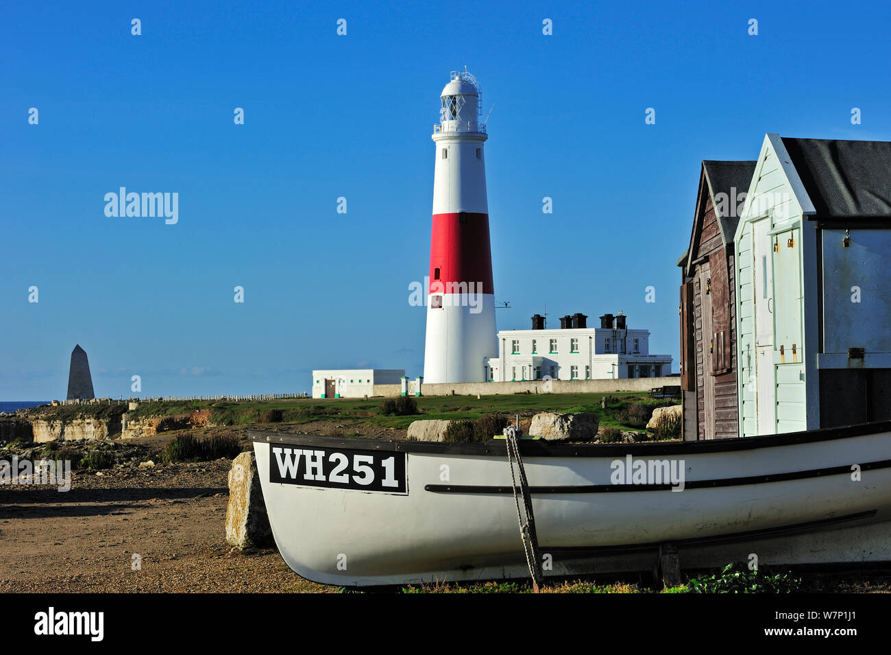 Portland Bill Lighthouse sur l'Île de Portland le long de la Côte Jurassique, Dorset, UK, Novembre 2012 Banque D'Images