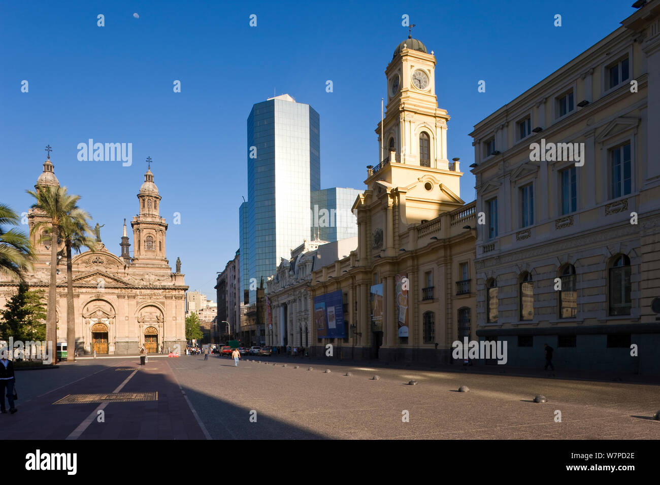 Cathédrale Metropolitana et le Musée Historico Nacional à la Plaza de Armas, Santiago, Chili 2008 Banque D'Images