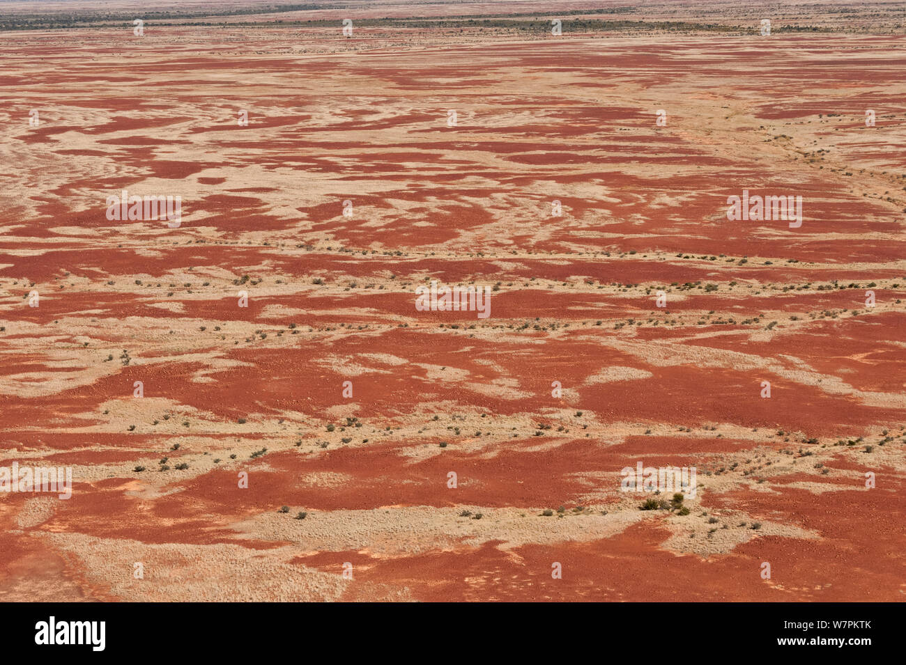 Vue aérienne de Stoney Sturt Desert avec baragouinent des roches. Gibber roches sont des millions d'années et de l'eau vent chalcedonised altérés grès avec une croûte durcie de sol cimenté la silice, le fer et le manganèse, de l'Australie. Juin 2011 Banque D'Images