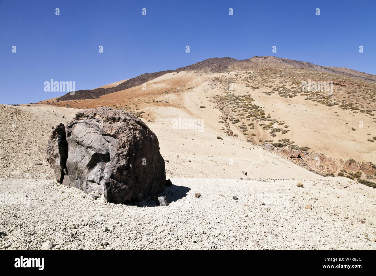 Un ballon d'accumulation de lave ou 'Teide's Egg' sur le mont Teide, le Parc National du Teide, Tenerife, Canaries, Espagne, mars 2012. Banque D'Images