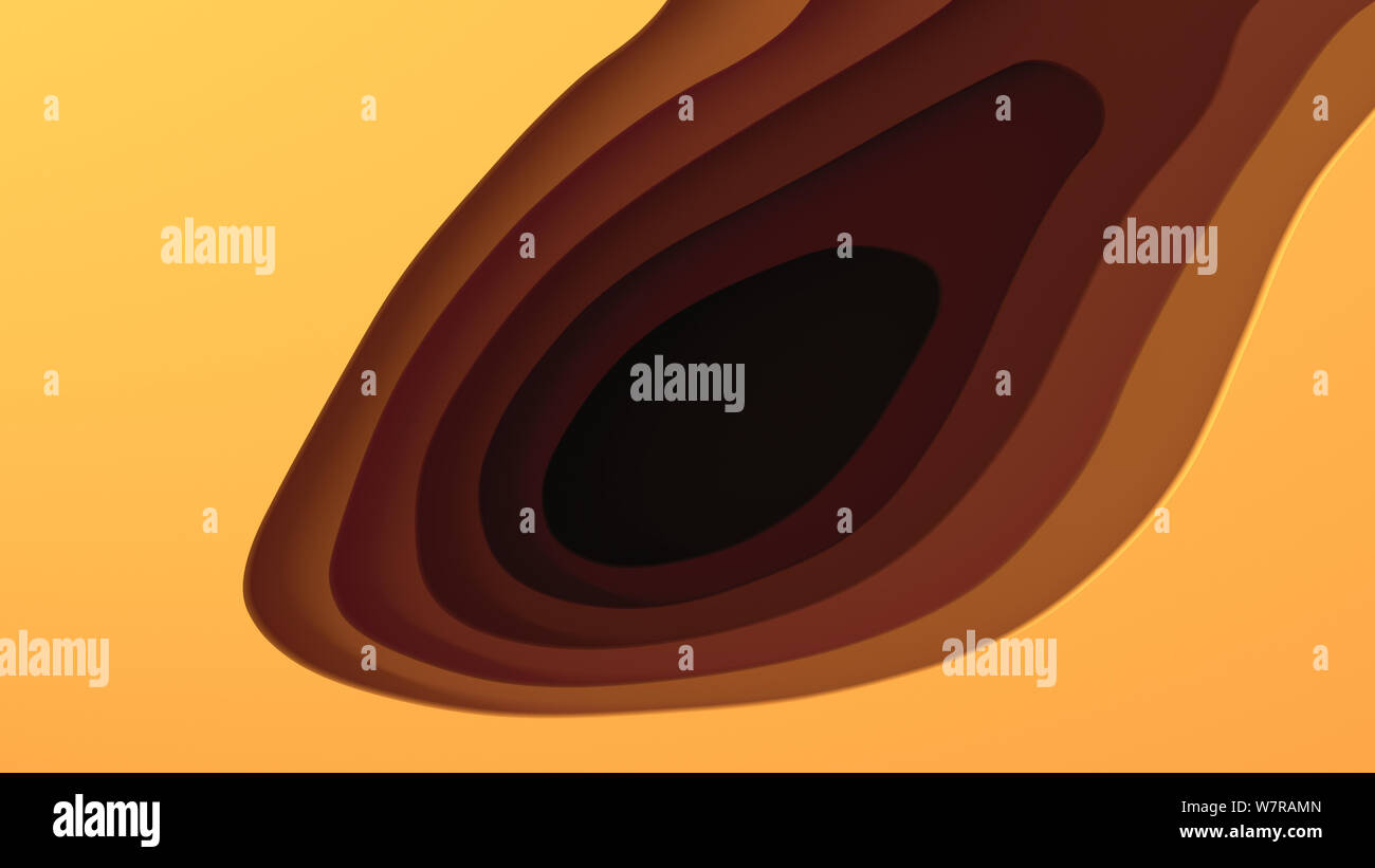 Paysage 3D Modèle de coupe de papier, de formes courbes avec des dégradés de couleur, espace blanc, motif de lignes géométriques abstraits art illustration d'arrière-plan Banque D'Images