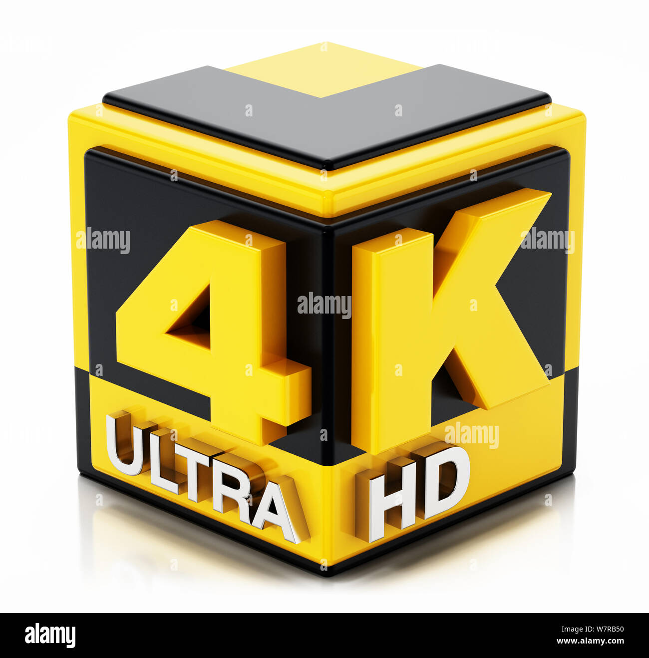 Icône ultra HD 4K isolé sur fond blanc. 3D illustration. Banque D'Images
