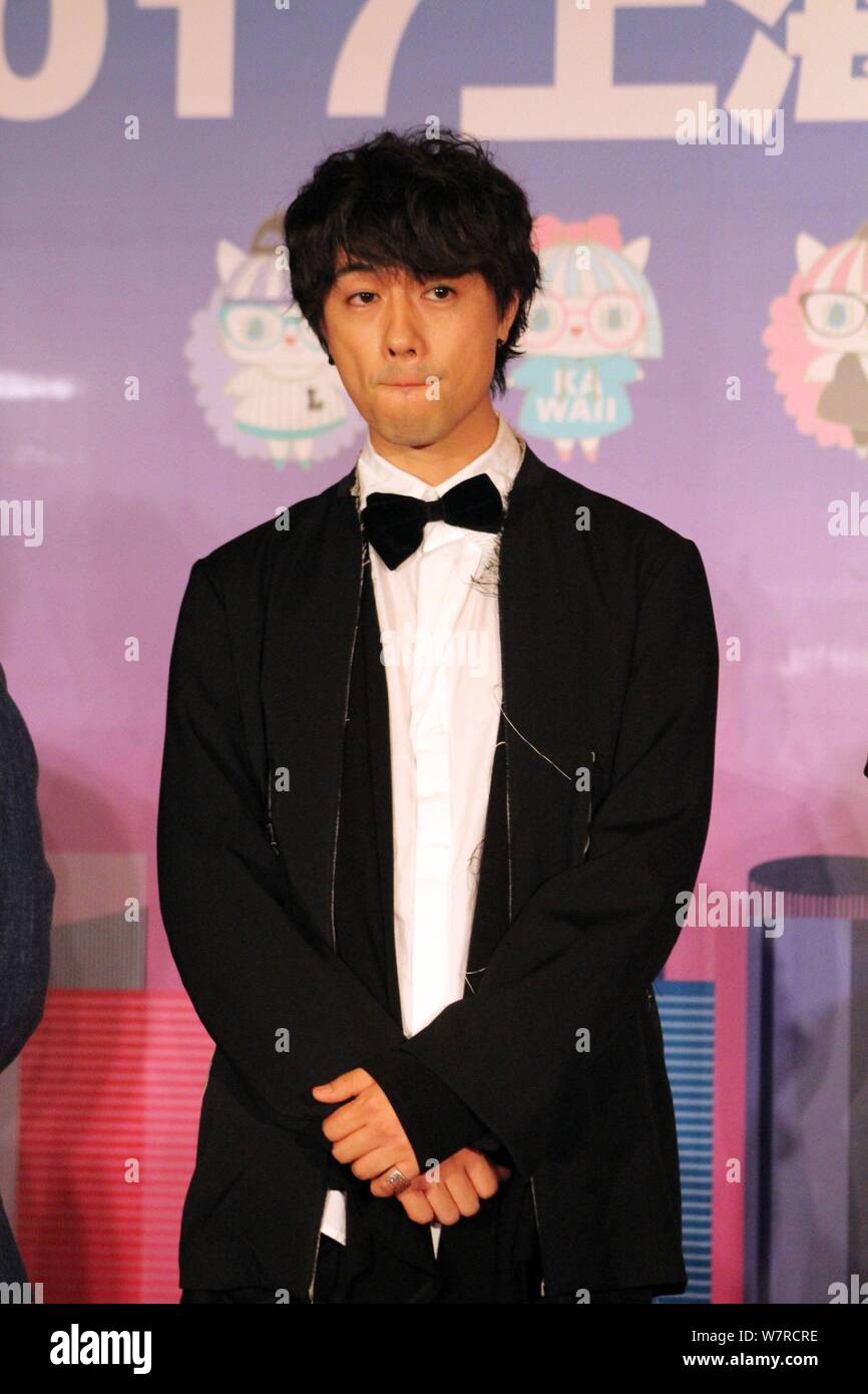 Acteur japonais Takumi Saito assiste au Dîner de bienvenue du Japon la semaine du film pendant le 20ème Festival International du Film de Shanghai à Shanghai, Chine, Banque D'Images